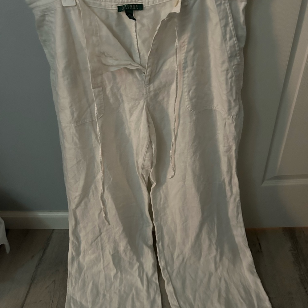 Ralph Lauren Cream Linen Trousers